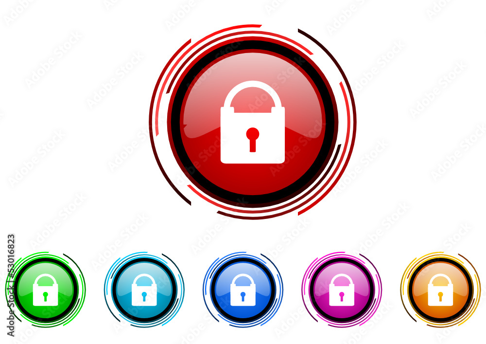 Poster protect vector glossy web icon set