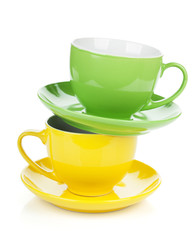 Two colorful cups