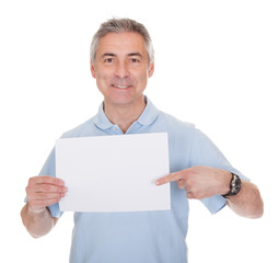 Man Holding Blank Paper