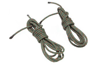 Two bundles of nylon rope on isolate background