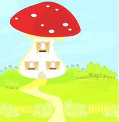 funny cartoon mushroom house
