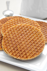 stroopwafels, typical dutch cookies filled with syrup