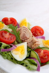 Vegetable salad with tuna