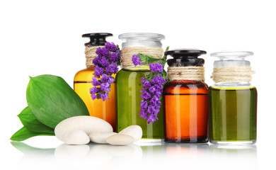 Medicine bottles isolated on white