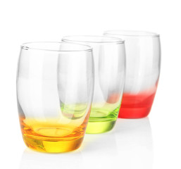 Empty glasses isolated on white