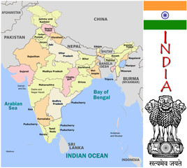 India Asia emblem map symbol administrative divisions