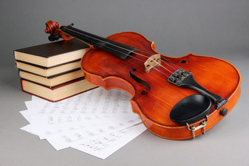 Fototapeta premium Classical violin on notes