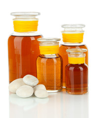 Medicine bottles isolated on white