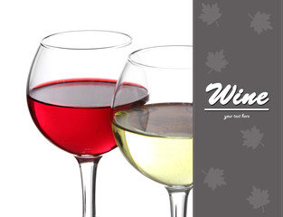 Glasses of wine isolated on white