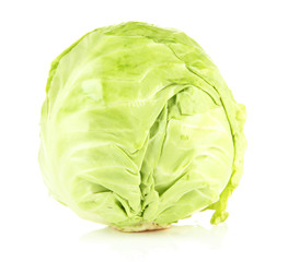 Fototapeta premium Green cabbage, isolated on white