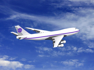 Fototapeta na wymiar flying jet airplane