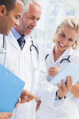 Fototapeta premium Doctor showing his tablet