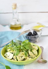 couscous ,zucchini and herbs salad.