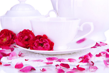 Rose tea close up