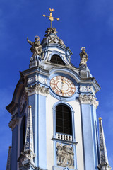 Fototapeta na wymiar Tower of the church of Duernstein