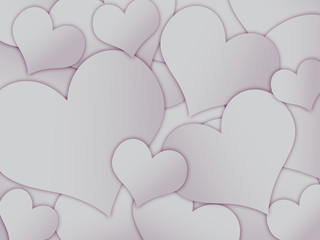 Fundo com corações prateados