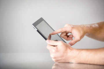 Man with tablet