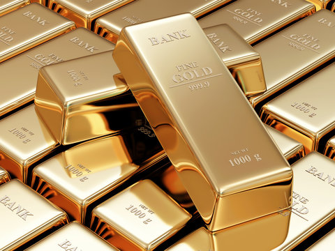 Golden Bars Abstract Background
