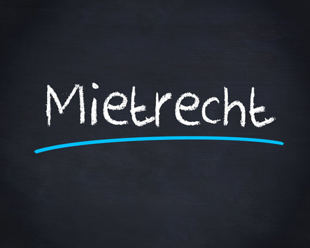 Mietrecht word written on blackboard
