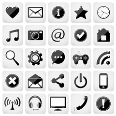 Set of social media buttons for design - vector icons