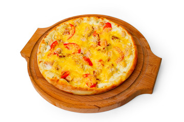 isolated dinner fast crust baked pizza food cheese italian tomat