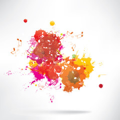 Abstract background notes and splatter