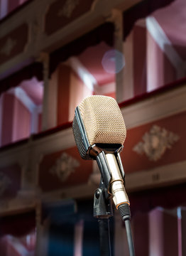 The old microphone on stage