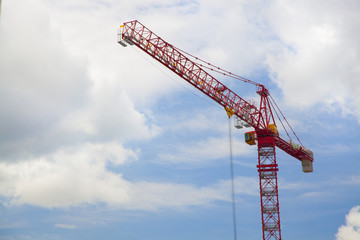 A construction site with a crane