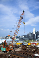 Fototapeta na wymiar A construction site with a crane
