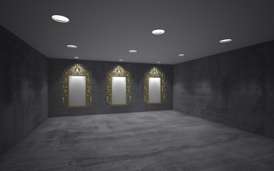 Art Gallery of classic gold frames