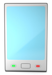 Grey smartphone isolated on white background