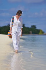 happy woman at summer