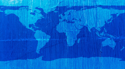 World map blue texture
