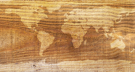 World map wood texture