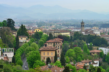 Fototapeta na wymiar Widok do miasta Bergamo, Włochy