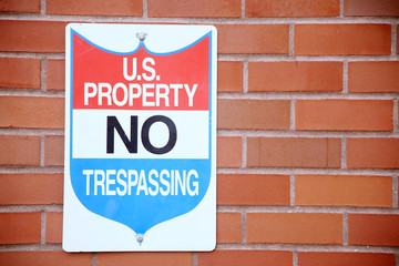 Sign on government building.