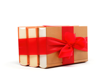 A stack of books on a white background.