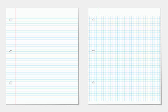 Two lined notebook sheets. Vector eps10 illustration of paper