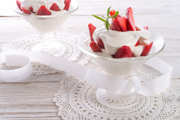 strawberry with cream