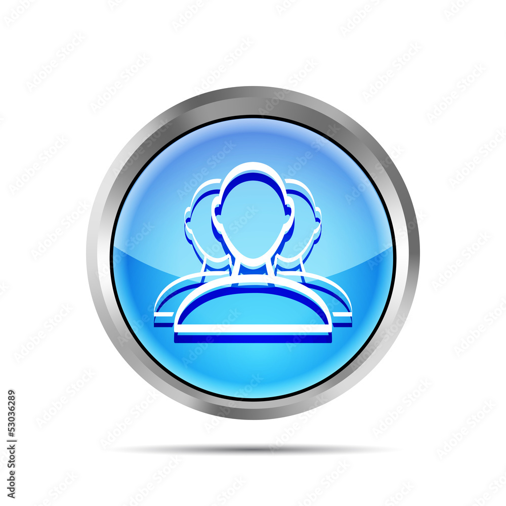Poster blue user group web icon on a white background