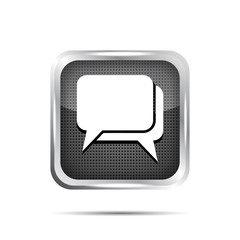 Naklejka premium metallic dialog icon on a white background