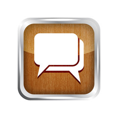 wooden dialog icon on a white background
