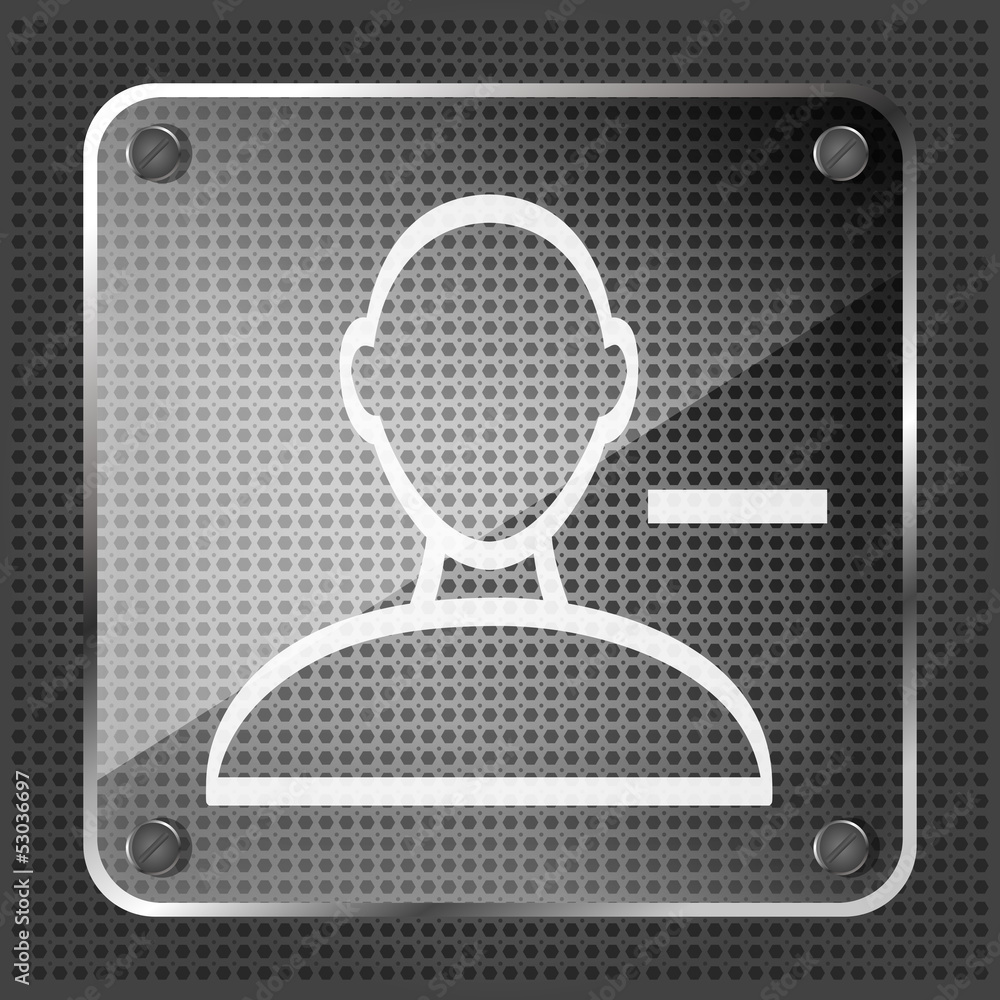 Poster glass remove user icon on ta metallic background