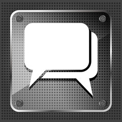 Fototapeta premium glass dialog icon on a white background