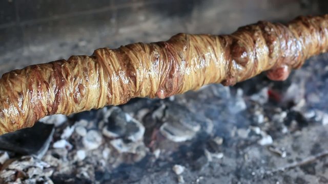 kokoretsi, traditional and famous greek food