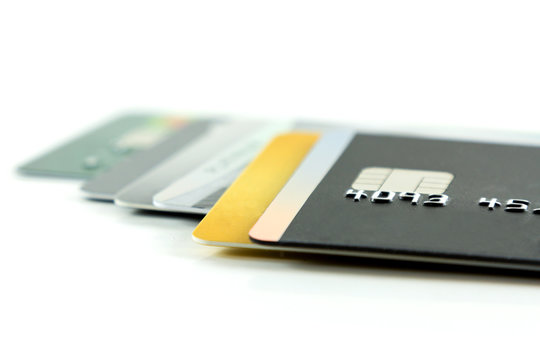 Closeup credit card put together