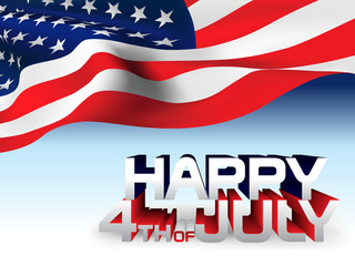 USA flag Happy 4th of July Vector