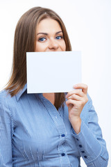 woman hold card