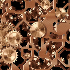 clockwork mechanism - abstract teamwork illustration
