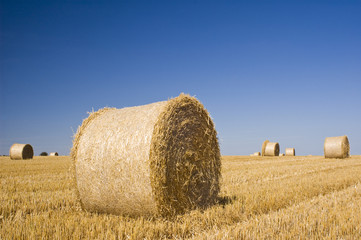 Hay bales, Idyllic rural landscape.
